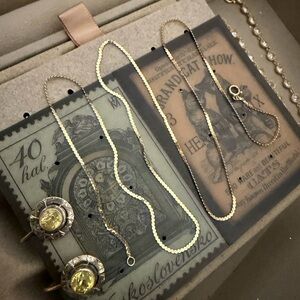 14kt solid yellow gold shiny serpentine flat s link chain necklace 18" vintage